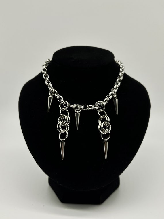 Buy Chain Mail Spike Necklace • Stainless Steel Jewellery 