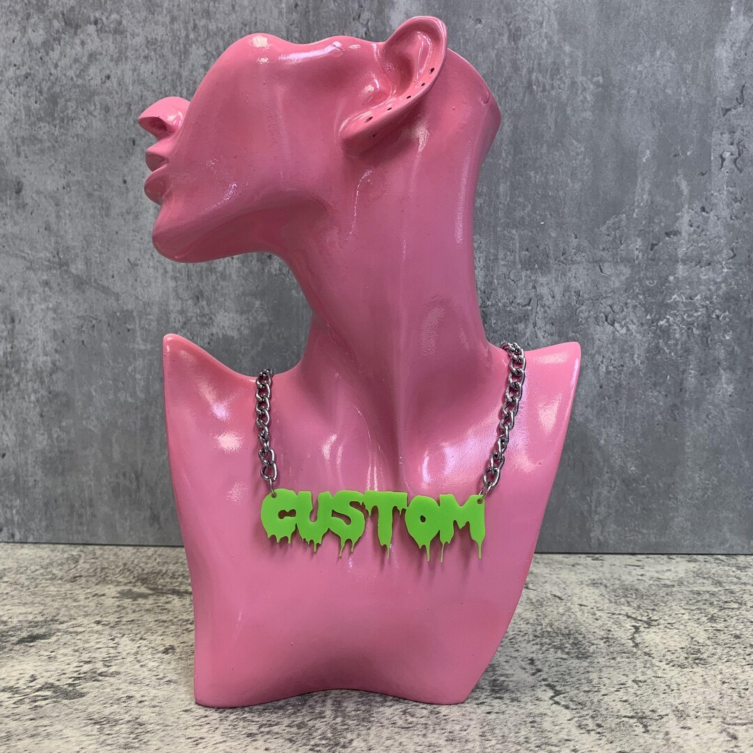 Personalised Acrylic Necklace Drippy Acrylic Necklaces Etsy
