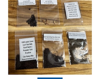 Set of 6 vegetables and herb seeds Xa lach Viet Nam, Tia To Viet Perilla, Kho qua xanh bitter melon, kinh gioi Mint, Culantro, la giang,…