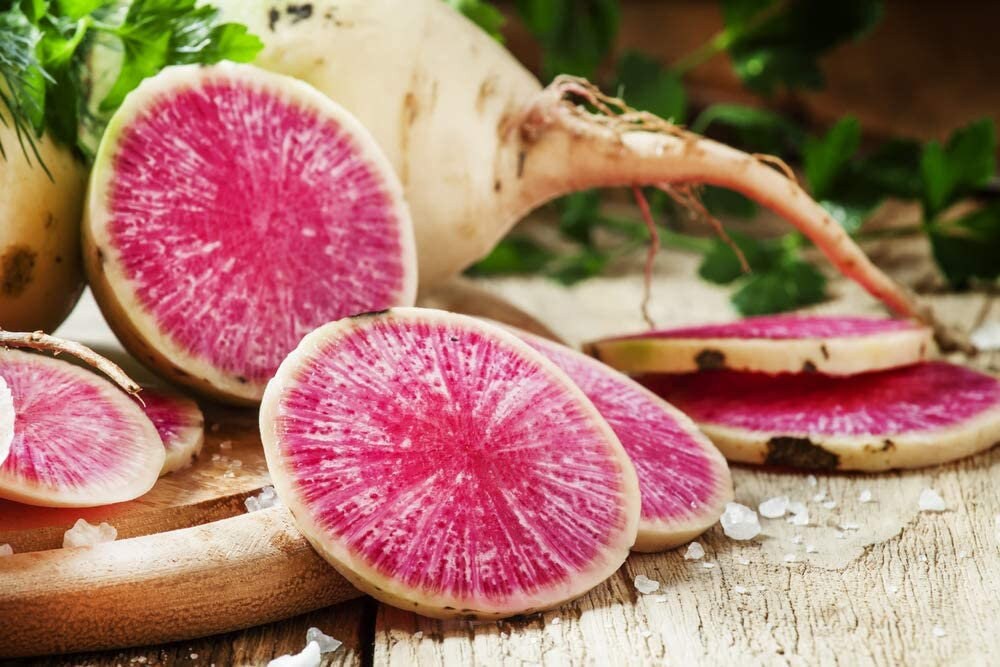 200+ Watermelon Radish Seeds – Chinese Red Heart Radish – Heirloom, Non-GMO