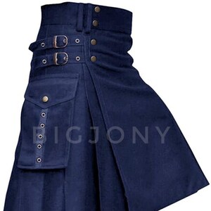 Herren Marineblau 100% Echtleder Riemen Mode Sport Utility Kilt Herren Marineblau 100% Echtleder Riemen Mode Sport Utility Kilt