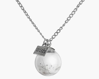 Forever Real Dandelion Seed Wish Necklace In Silver - Natural Handmade Jewellery