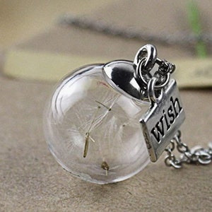 Naszyjnik Forever Real Dandelion Seed Wish w srebrze - naturalna ręcznie robiona biżuteria