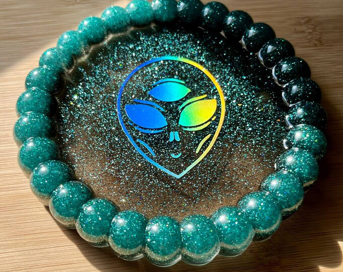 Blue GLOW Alien Head Dish. - Etsy