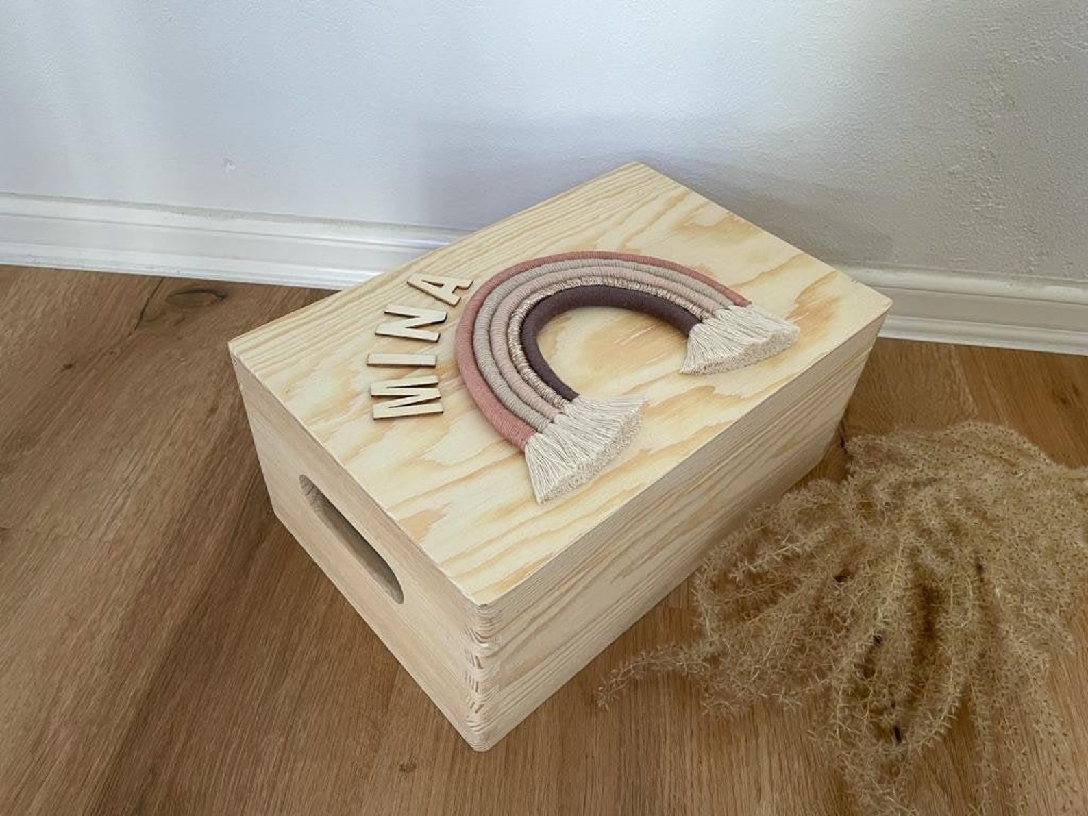 Treasure chest kids with rainbow and name personalized Etsy