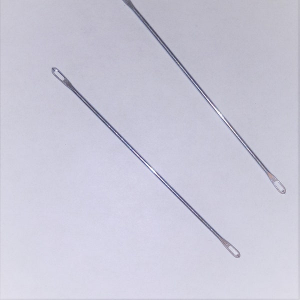 Set of two (2 pcs) double eyelet tool to transfer needles from ribbers to standard (4.5 gauge) knitting machines.