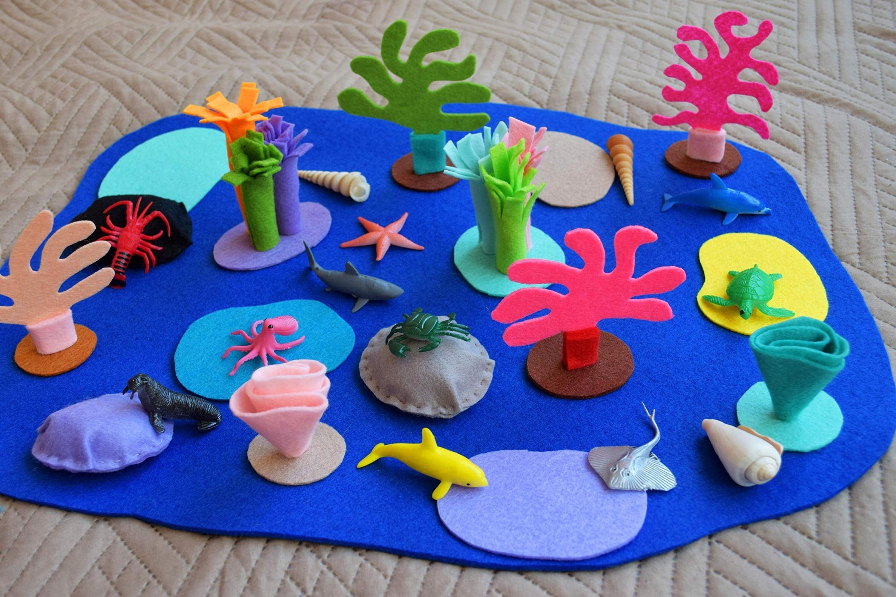 Ocean Play Mat Playscape Kids Toy Felt Flannel Board Etsy