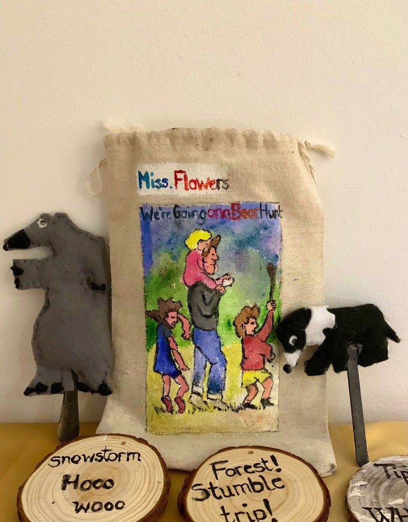 Were Going on a Bear Hunt Inspired Handpainted Story Sack, Educational Aids, Story Props