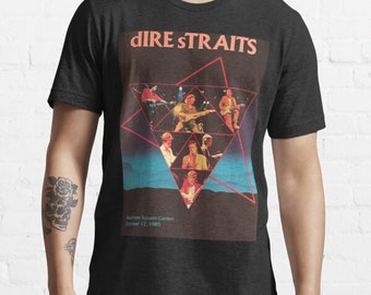 Maglietta Unisex Dire Straits - 100% Cotone Morbido, Girocollo, Bianca - Regalo Rock