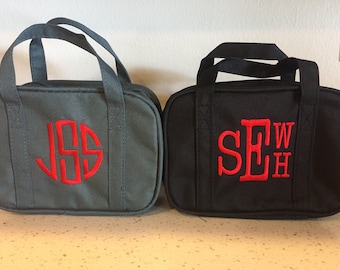 Monogrammed scripture case, personalized Bible tote, church bag, Baptism gift