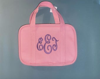 Monogrammed scripture case, personalized Bible tote, church bag, Baptism gift