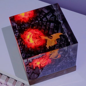 CHARIZARD POKEMON Epoxy lamp Custom Pokemon Resin Lamp Resin Night Light, Resin Wood Art Lamp, Custom Diorama for Pokemon Gifts image 9