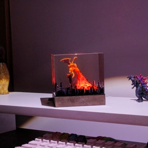 CHARIZARD POKEMON Epoxy lamp Aangepaste Pokemon Hars Lamp Hars Nachtlampje, Hars Hout Kunst Lamp, Aangepaste Diorama voor Pokemon Geschenken afbeelding 6