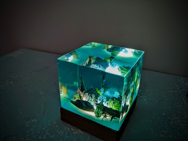 Ocean Lamp Epoxy Lamp Resin Lamp Resin Night Light Epoxy Etsy