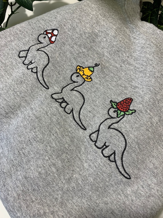 Embroidered dinosaur sweatshirt sale