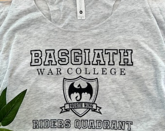 Camiseta sin mangas para mujer de Basgiath War College / Mercancía con licencia de la Cuarta Ala / Suéter Tairn y Andarna / Sudaderas Bookish /