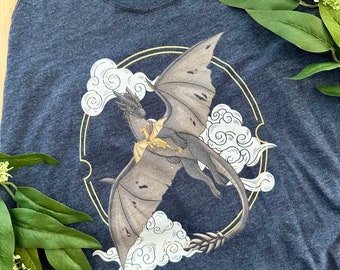 Camiseta sin mangas para mujer All Saddled Up / Camisa del cuarto ala con licencia oficial / Tairn y Andarna / Ropa de libro /