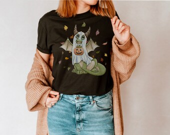 Ghostly Halloween Dragon Short-Sleeve Unisex T-Shirt | Halloween T-shirt | Fall T-shirt |