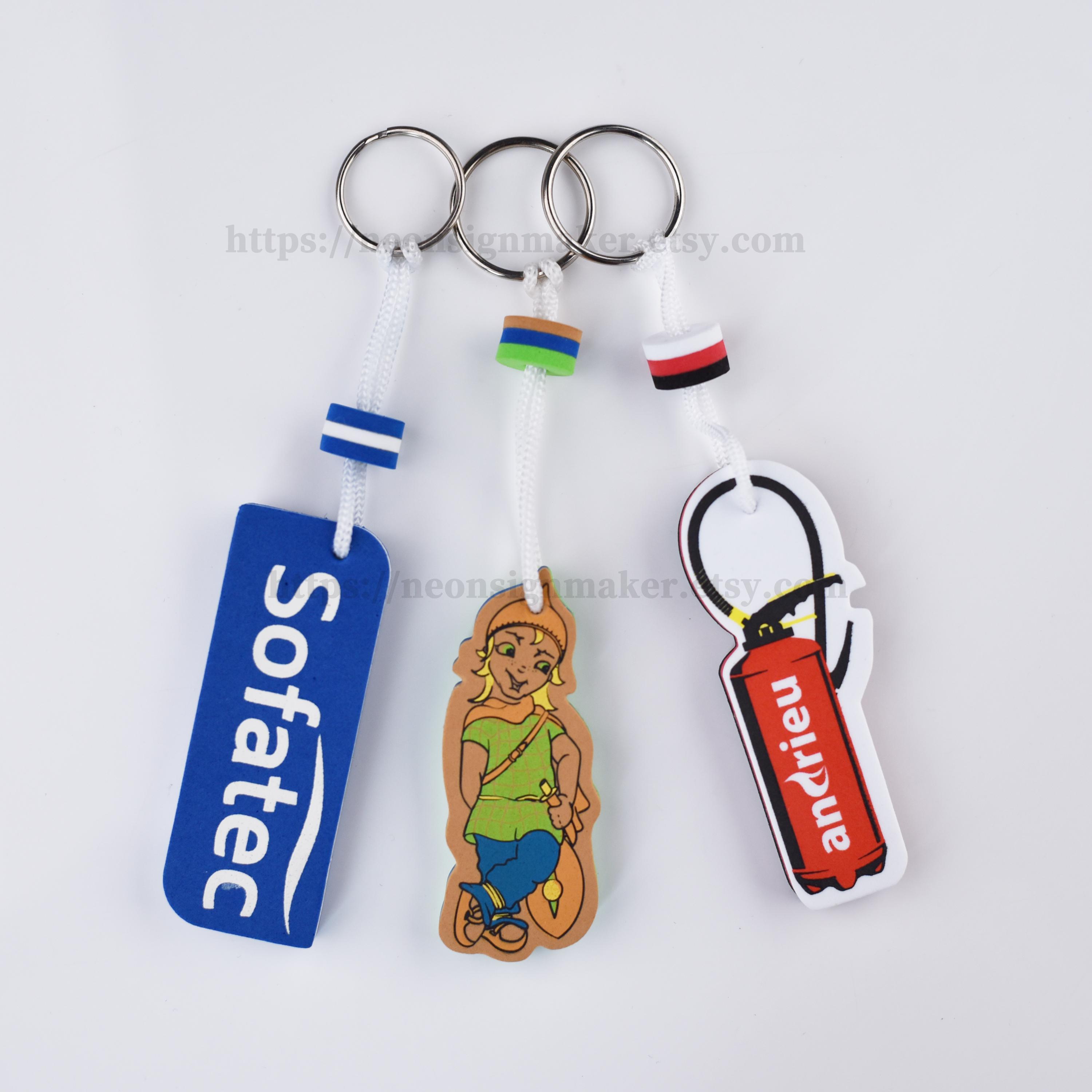 Personalized Floating Keychain Logo Shape, Custom Printed Logo Boat Key ...
