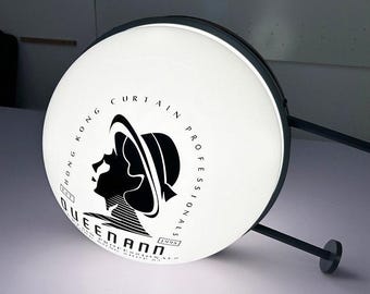 LED Outdoor Storefront Sign, Wall Mounted Business Logo Sign, Acrylic Full Lit Light Box Sign, Waterproof Illuminated Acrylic Ball Sign