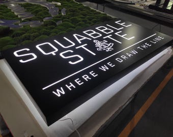 Custom Metal Backlit Sign, Luminous Logo Light Box For Business, Rectangle LED Business Sign, Single Side Light Box, Reception Wall Decor