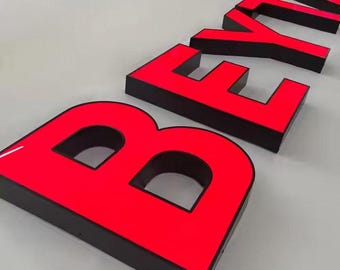 Custom Outdoor Channel Front-lit Letter Sign, Personalized Illuminated Signage for Businesses, Offices, High-Quality LED Lighted Signs