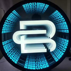 Infinity Mirror LED Light Box, 3D Printed Logo Mirror Reflection Luminous Signs, Commercial Customization Wall Decor
