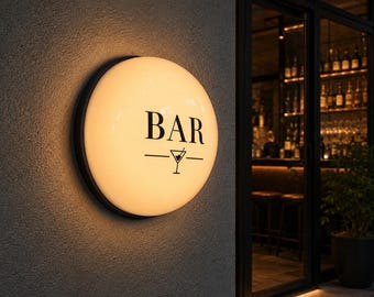 Custom Half Sphere Acrylic Light Box Sign, LED Wall Mounted Storefront Sign, Waterproof Outdoor Business Sign