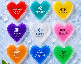 Custom Heart Ice Pack, Logo Promotional Reusable Cooling Gel Pack Gift