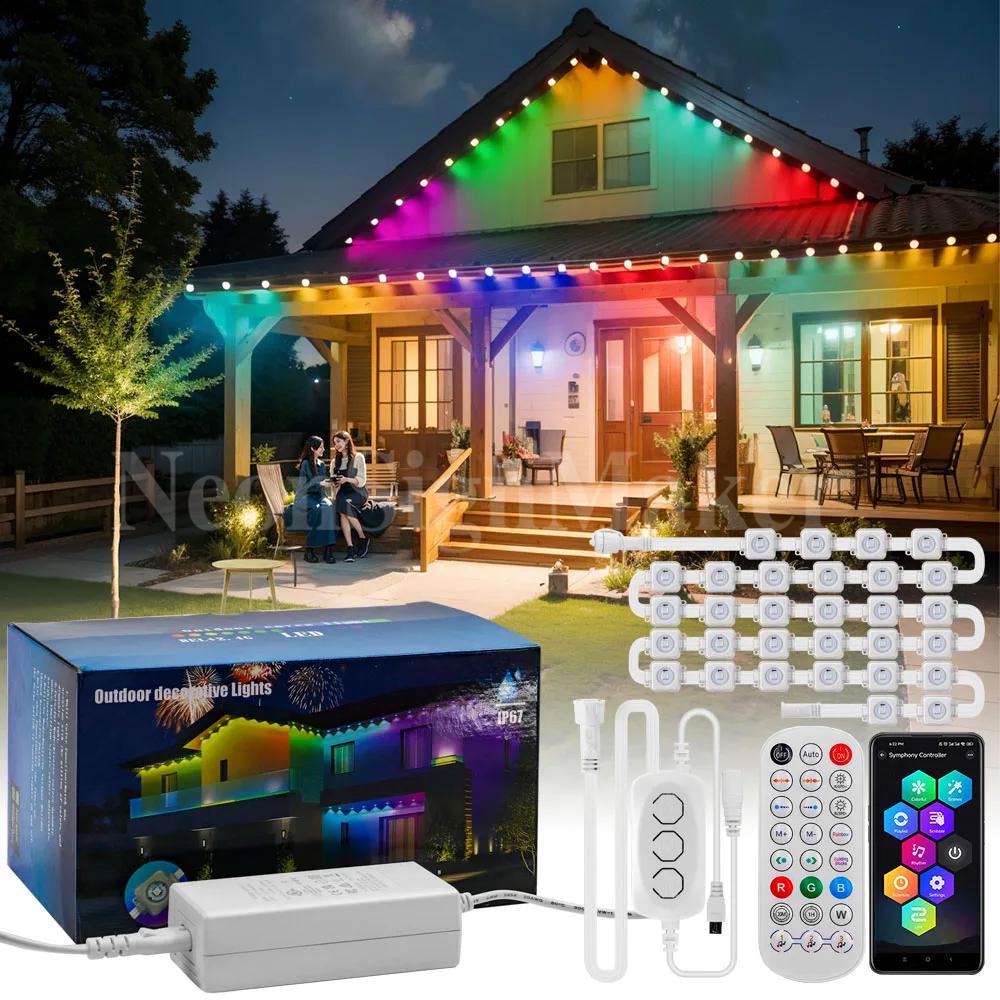 Christmas Decoration Smart Permanent Outdoor Lights, RGB Waterproof ...