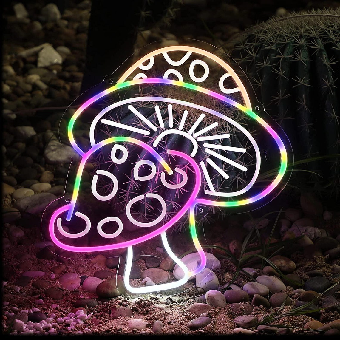 Mushroom LED Neon Sign With 3D Art Custom Neon Light Sign | Etsy