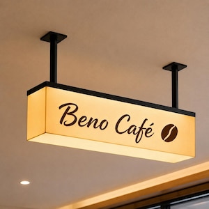 Customized Acrylic Double-sided Hanging Light Box, Ceiling Advertisement Signs, Store Indoor LED Luminous Display Billboard image 4