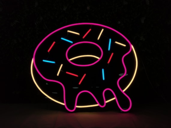 Donut cheap neon light