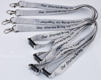 Personalized Lanyard With Text Logo, Custom Full Color Printing Lanyard Buckle Neck Strap, Company Lanyard, Promotional Business Gifts