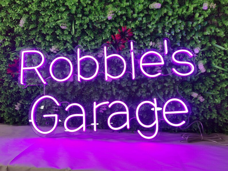 Custom Garage Neon Sign With Your Name Personalized Your Name Etsy