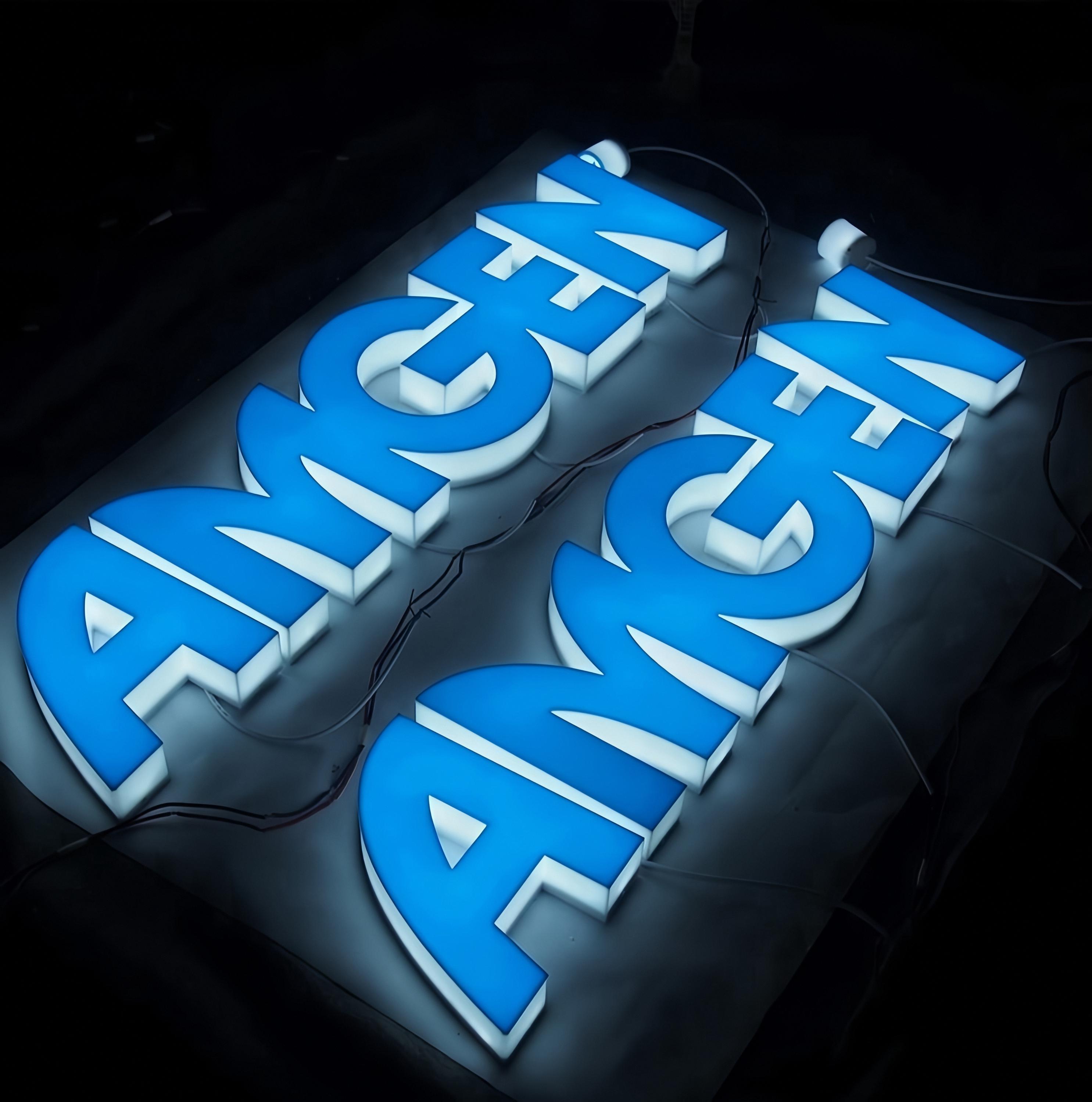 Custom Full Lit Acrylic Letter Sign, Personalized Front and Backlit LED ...