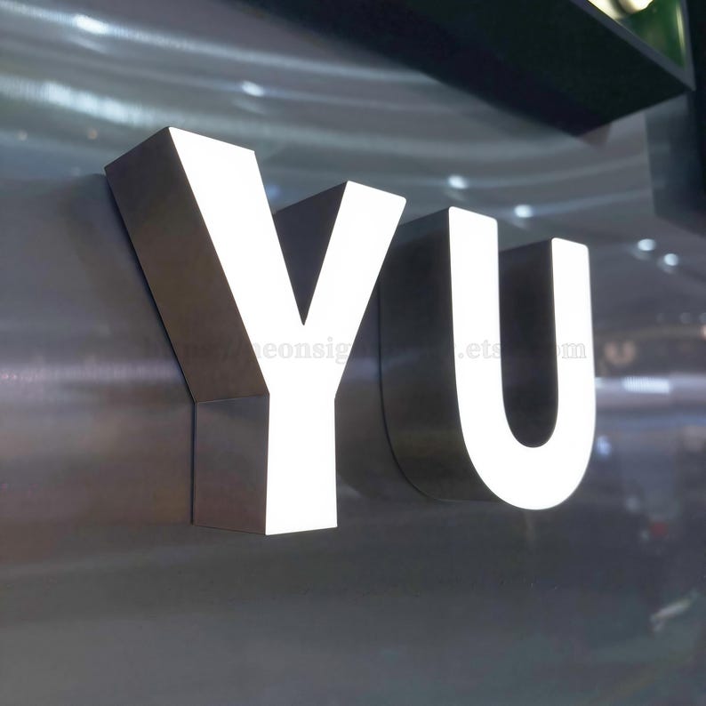 Custom 3D Steel Front Luminous Letter Signs - Personalized LED Backlit ...