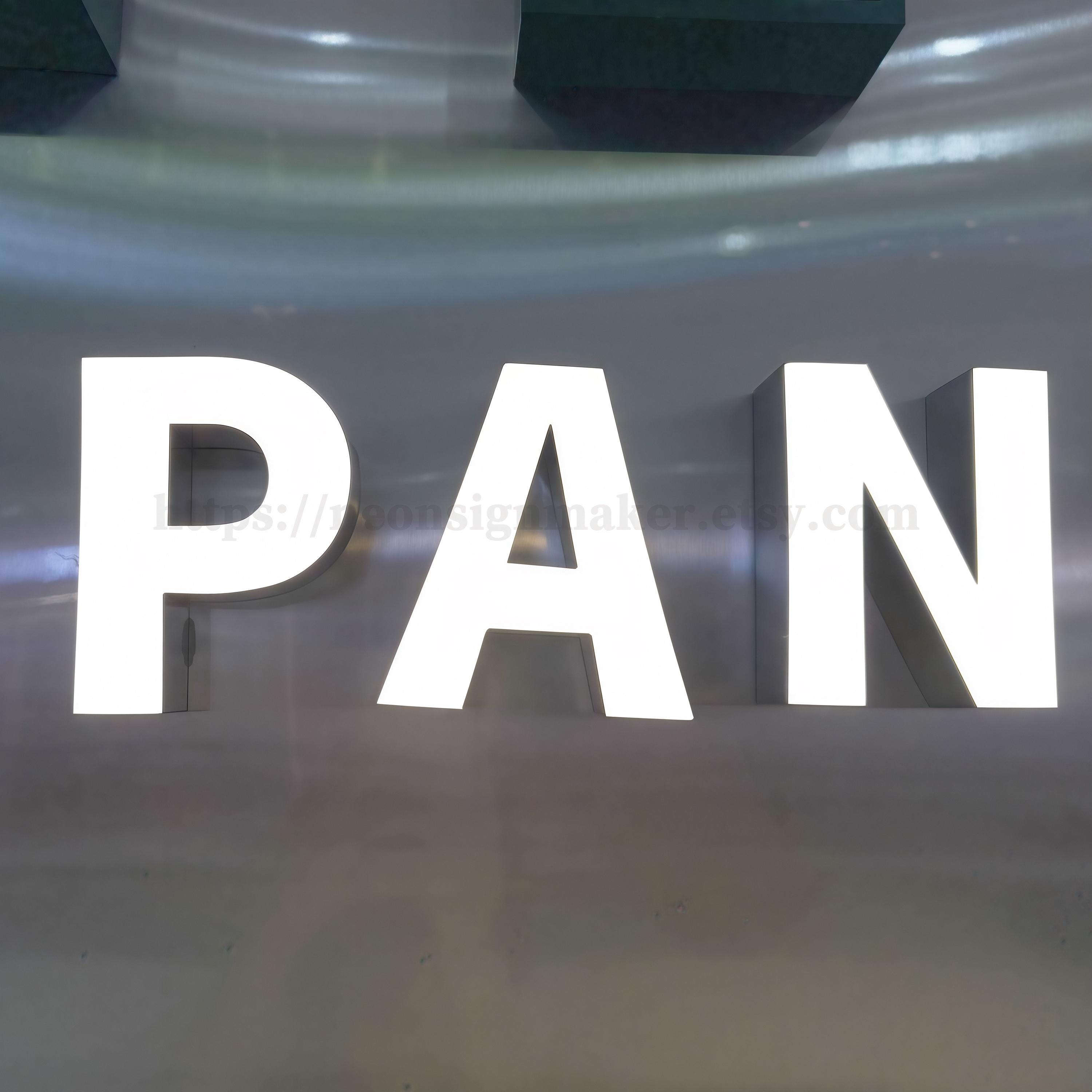 Custom 3D Steel Front Luminous Letter Signs - Personalized LED Backlit ...