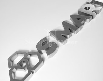 Edelstahl Laser Cut Briefschild 3 CM Dicke Hohl, Personalisierte 3D Metall Logo Schild, Benutzerdefinierte Business Wanddekor Kein Licht