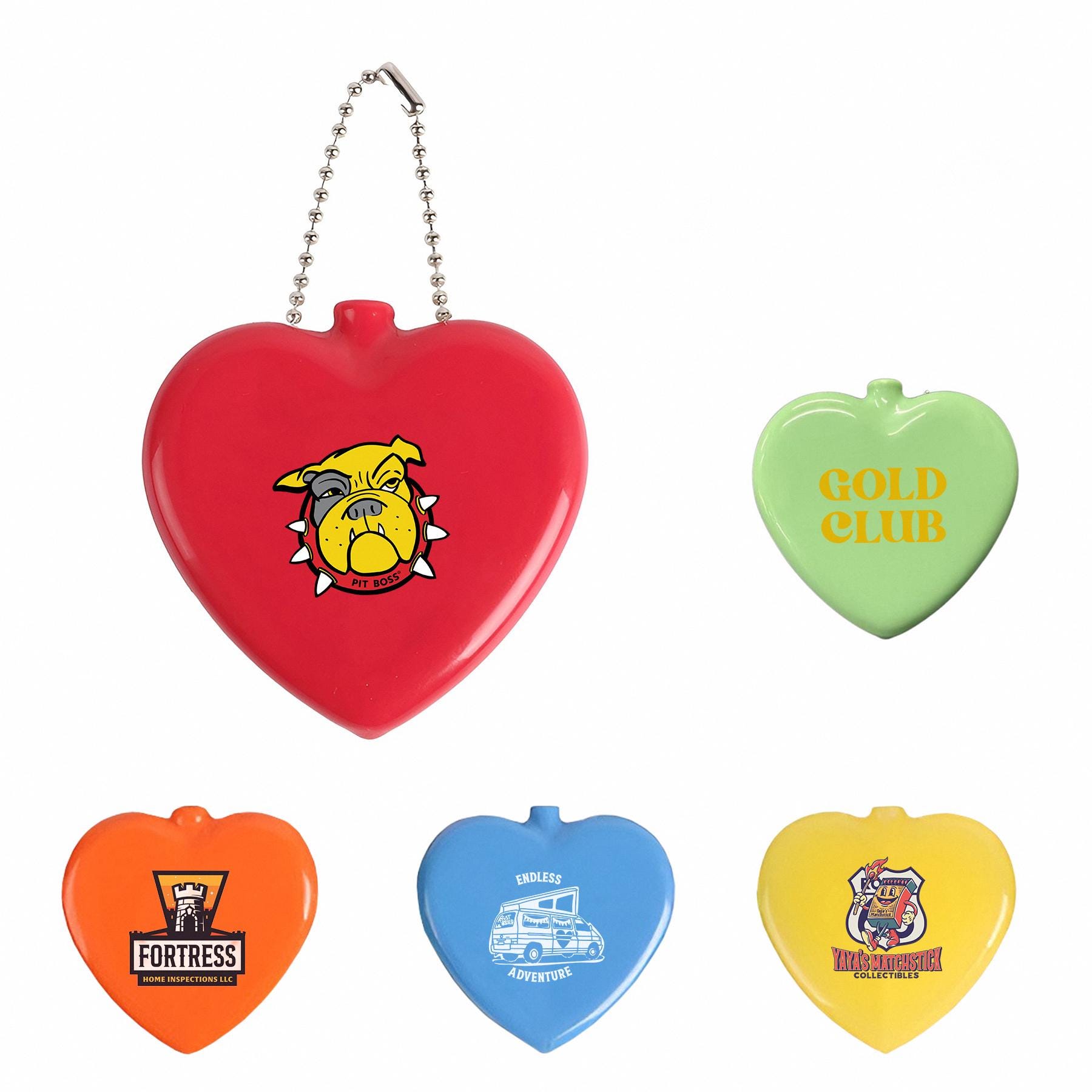 Custom Heart PVC Rubber Squeeze Coin Purse, Printed Logo Key Tag