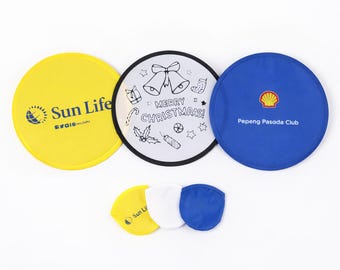 Custom Round Foldable Flying Hand Fan Brand Pop-Up Disc Fans, Portable Promotional Fans with Printing Logo