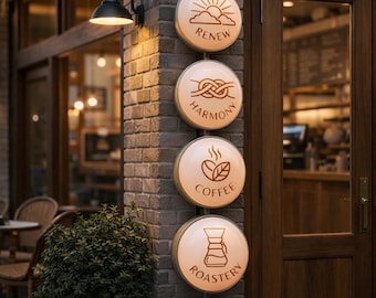 Custom Creative Acrylic Hemispherical Light Boxes, Outdoor Series Signage, Personalized Restaurant Signs