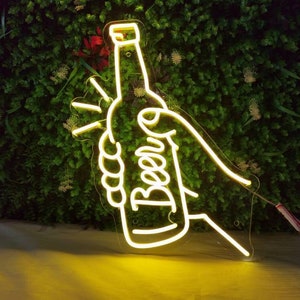 Custom Beer Neon Sign, Custom Led Neon Light Sign, Personalized Gift, Kids Gift, Birthday Gift, Wedding Decor, Wedding Gift, Logo Neon Sign