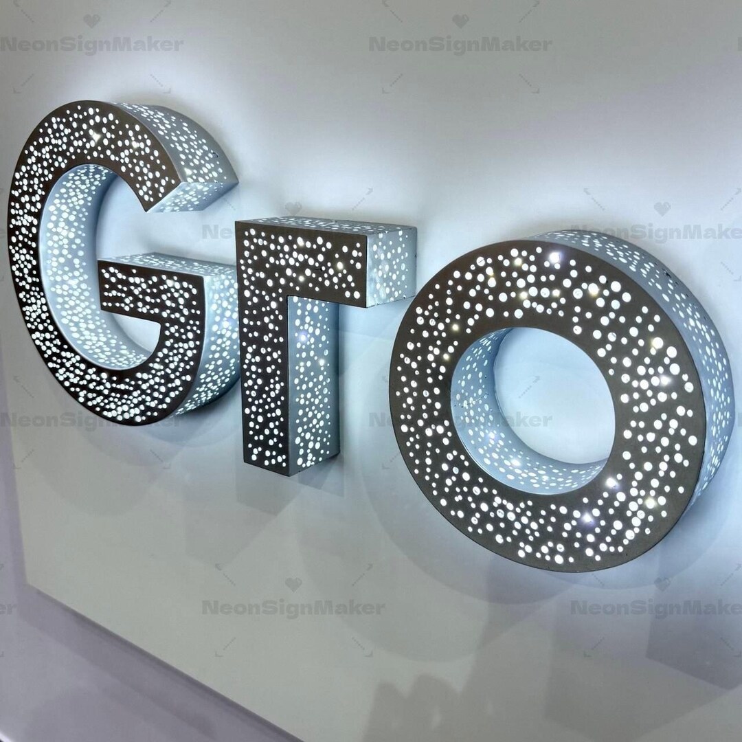 Starry Led Letters Custom Shiny Glow Metal Letter Shop Sign, Starry LED Hollowout ...