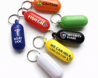 Floating Keychain for Boat And Beach, Custom Plastic Capsule Key Ring, Waterproof Buoyant Keychain