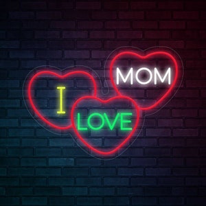 Personalized Mother&#39;s Day Gift, Neon Sign Custom For Wall Decor, Happy Mother&#39;s Day, Gifts For Her, Gifts For Mom Grandmother Wife Daughter