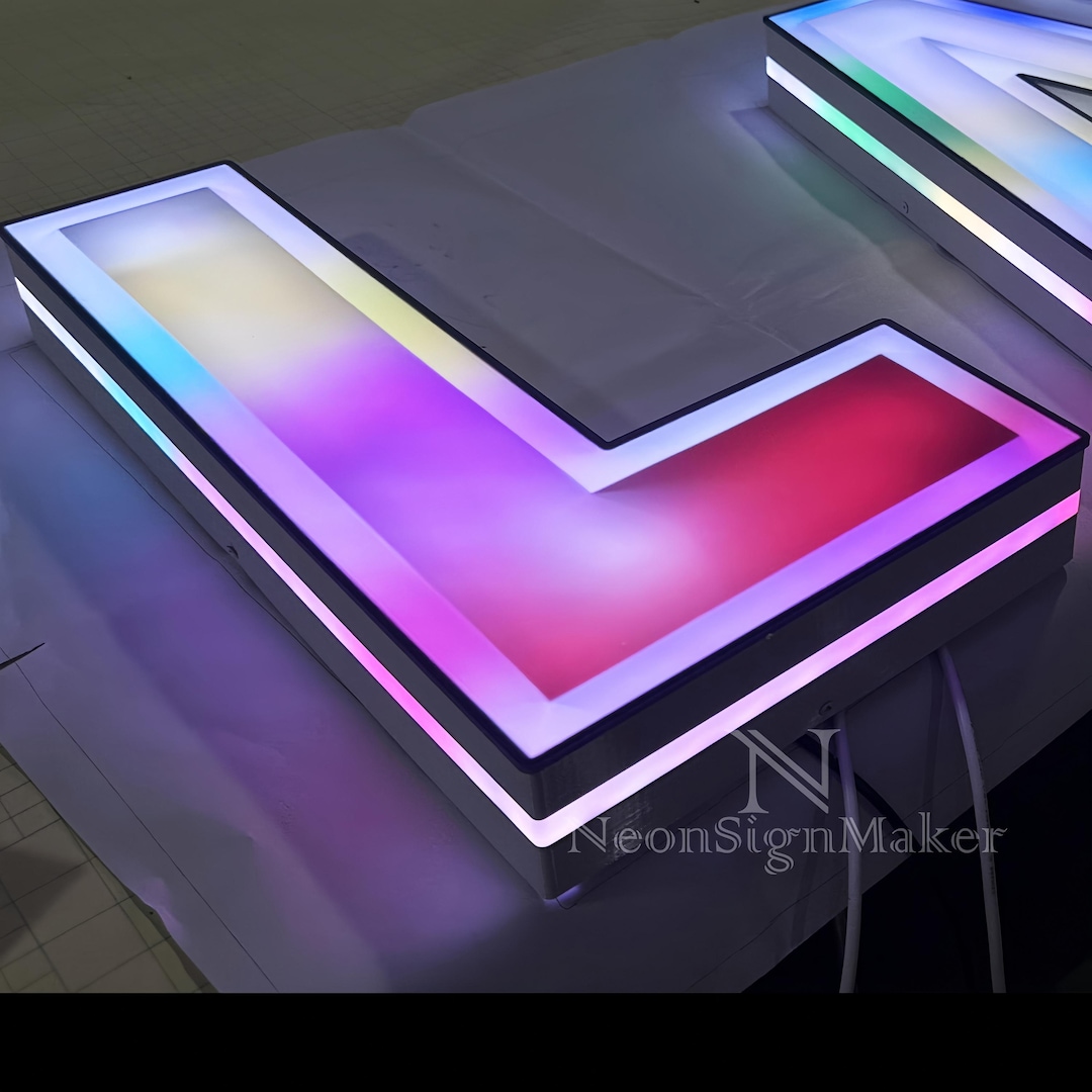 Custom 3D Colorful Luminous Letter Sign, RGB Colorful Running ...