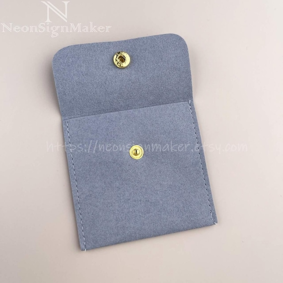 3 Sacchetti Porta Gioielli In Microfibra Con Bottone - Organizer Da Viaggio 8,4x8,4 Cm, Grigio Chiaro - 2
