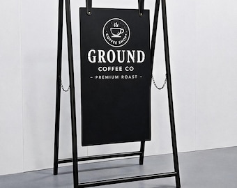 Custom A-Frame Sign for Business, Foldable Outdoor Portable Double Sided Sidewalk Sign, Storefront Display Stand, Cafe Restaurant Sign Board