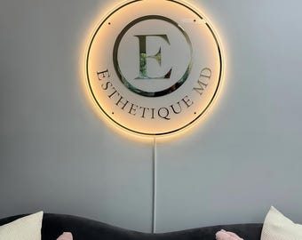 Personalized Acrylic Backlit Signs, LED Light Up Sign for Business, Cafe Shop, Wedding, Wall Decor, Beauty Salon Signs